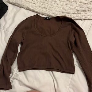 Brown Zara cropped top